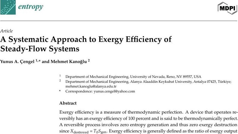 White paper — A Systematic Approach to Exergy Efficiency of Steady-Flow Systems
