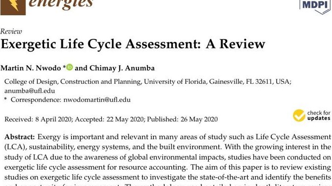 White paper — Exergetic Life Cycle Assessment: A Review